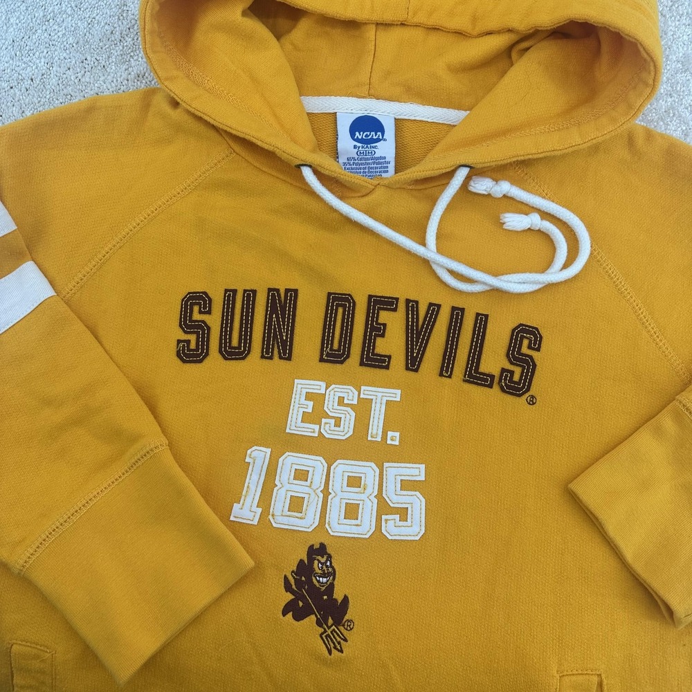 Arizona State Sun Devils Sweatshirt Womens Medium Yellow NCAA‎ Football Hoodie